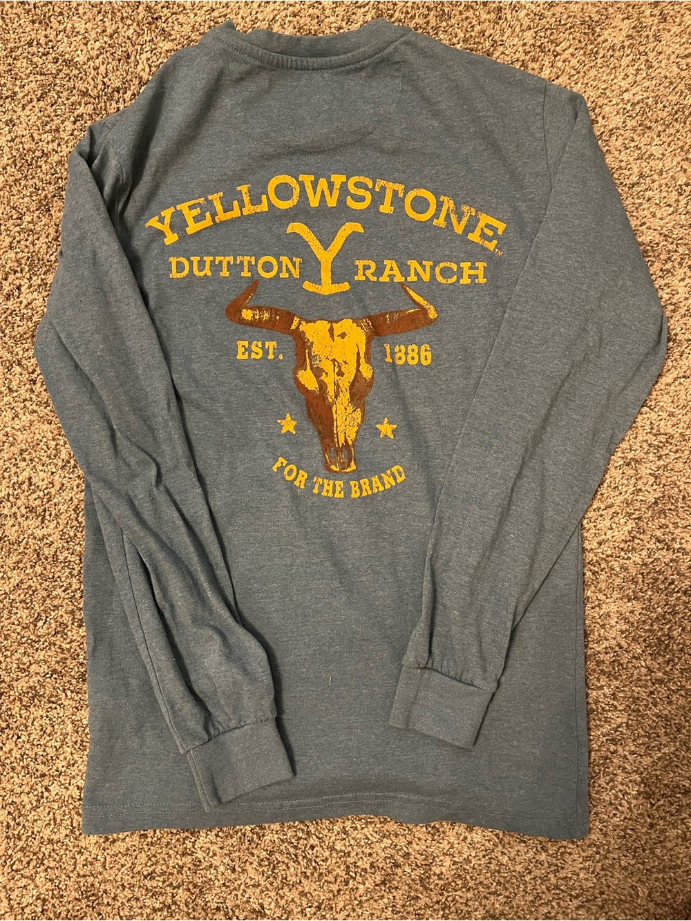 Yellowstone Dutton Ranch Long Sleeve Tee - Blue